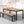Rustic, industrial, reclaimed timber scaffold board dining table with bench options on raw steel base
