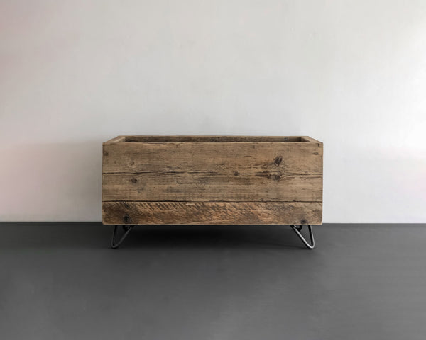 Industrial reclaimed timber planter box